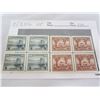 Image 1 : 2 Blocks of 4 and 8 Cent War Series Mint OG NH Never Used