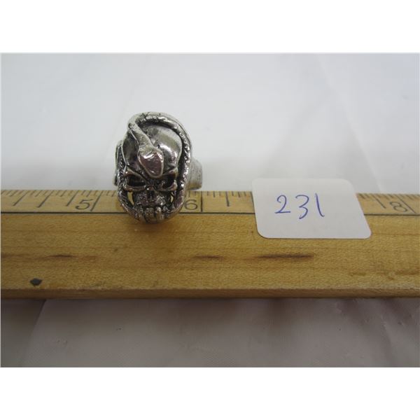 Skull Ring with Snake