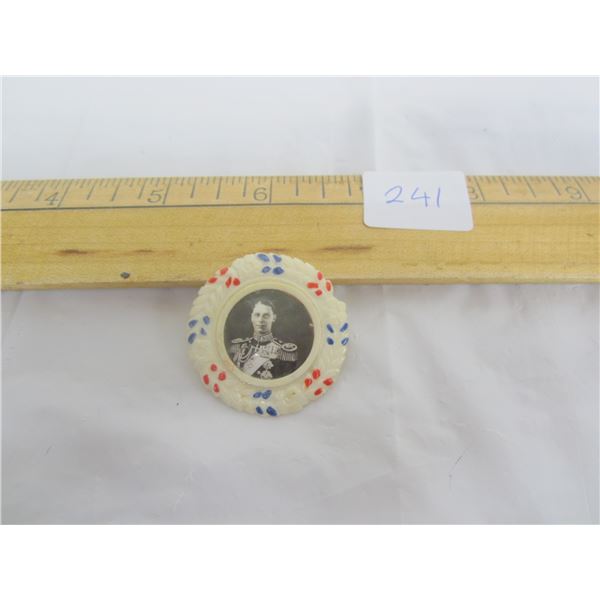 Antique King George Celluloid Pin