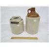 Image 1 : 2 Antique Crocks One Open Crock and One Jug