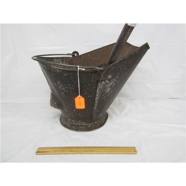 Antique Coal Pail and Shovel Clean Item