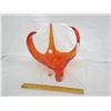 Image 3 : Large MCM Orange Art Glass Item Marked Chalet Glass