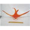Image 4 : Large MCM Orange Art Glass Item Marked Chalet Glass