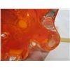 Image 5 : Large MCM Orange Art Glass Item Marked Chalet Glass