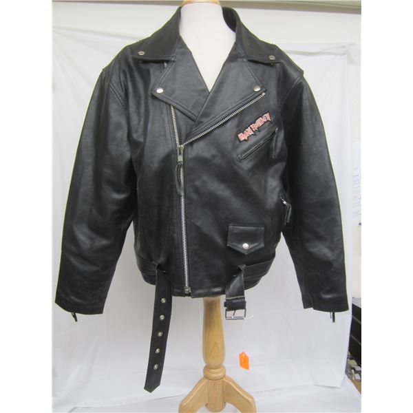 Rare Vintage Iron Maiden Leather Jacket with Large Patch on the Back Size XL