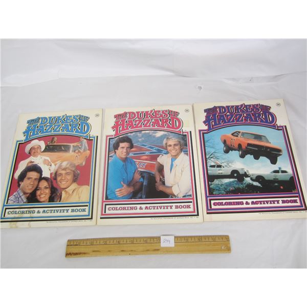 Three 1981 the Dukes of Hazzard Coloring Books