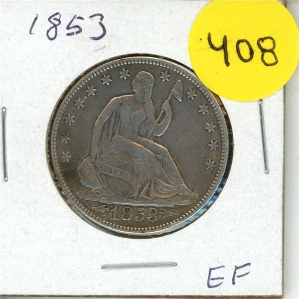 1853 U.S.A Half Dollar Coin.