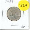 Image 1 : 1939 Canadian 25 Cents Coin.