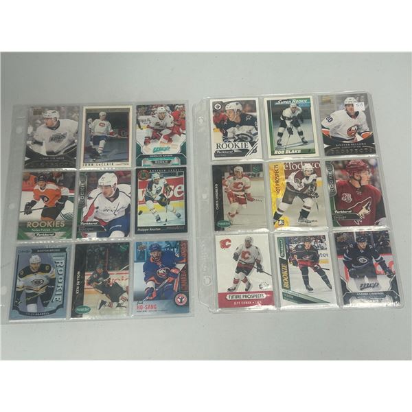Assorted Rookie Cards - 2 Sheets (18 Hockey Cards)