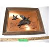Image 1 : Vintage Brass Ducks 3D Wall Art in Frame (13.5" x16.5")