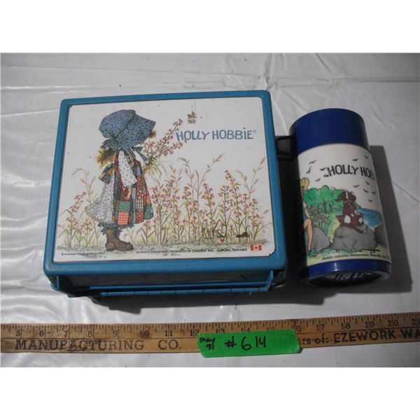 Vintage Holly Hobbie Lunch Kit. (Has Cracks) and Thermos.