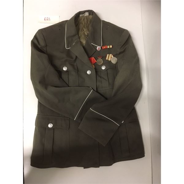 East German Officer coat, medals