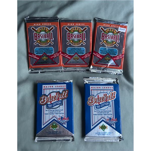 Unopened Upper Deck Baseball Packs (5)