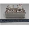 Image 1 : Vintage Ukranian Pigs in a Trough Salt and Pepper Shakers.