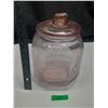 Image 1 : Planters Salted Peanut Pink Depression Glass Jar.