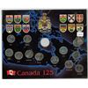 Image 1 : Canada 125 Year Anniversary Coin Set (12 Quarters + 1 - 50 Cent Pcs.)