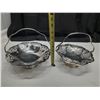 Image 1 : Lot Of Two (2) Silver Plated Baskets, With Handle, Made In England