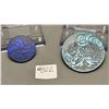 Image 1 : 2x Pokemon Coins Bkue Kyogre & Indigo Lrg Disk Scarlet & Violet Sky
