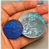 Image 2 : 2x Pokemon Coins Bkue Kyogre & Indigo Lrg Disk Scarlet & Violet Sky