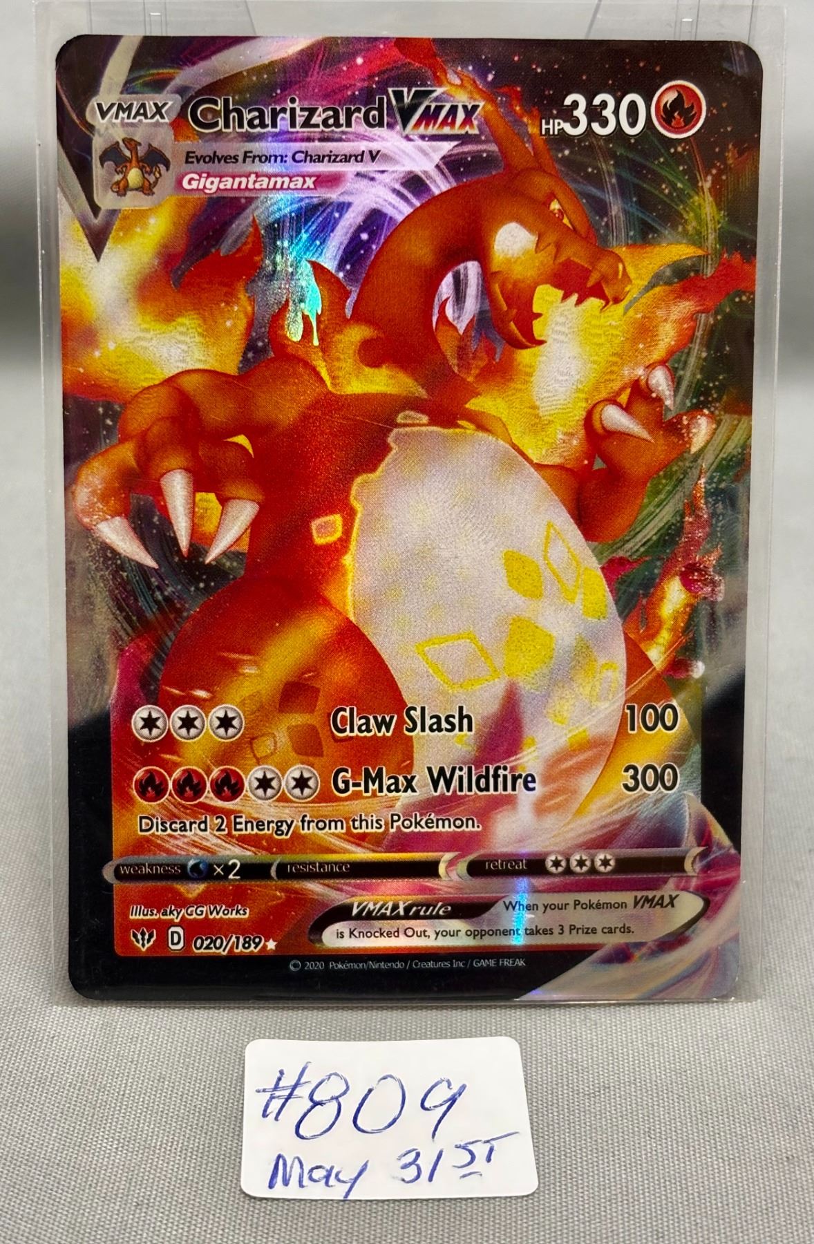 Pokemon Charizard VMax 020 189 Gigantamax Holo Rainbow Card Cannot Pokemon Charizard VMax 020 189 Gigantamax Holo Rainbow Card Cannot