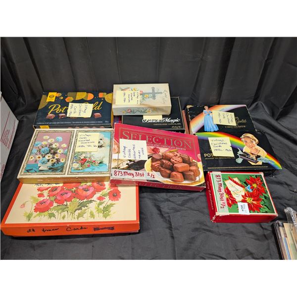Lot full of boxes of Used Christmas, Birthday, Valentines, and Etc. of cards