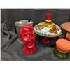 Image 2 : Misc. Lot of items (Spinning Toy, Red Face Statue, and etc.) w/ Bag