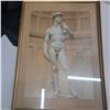 Image 1 : print of Michelangelo's David statue - size 23" by 17"
