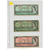 Image 1 : 1954 Canadian One, Two Dollar and 1967 Canadian One Dollar.
