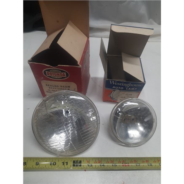 Rotunda Sealed Beam - 12 Volt High Beam - Dual Head Lamp and Westinghouse Auto Lamp.