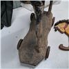 Image 2 : 22" Antique wooden horse cart (2 legs missing), and horse toy