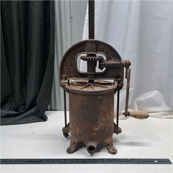 Cast iron Enterprise Antique sausage press - turns freely