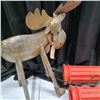 Image 3 : 2x 36" Christmas candles and 21" moose garden decoration