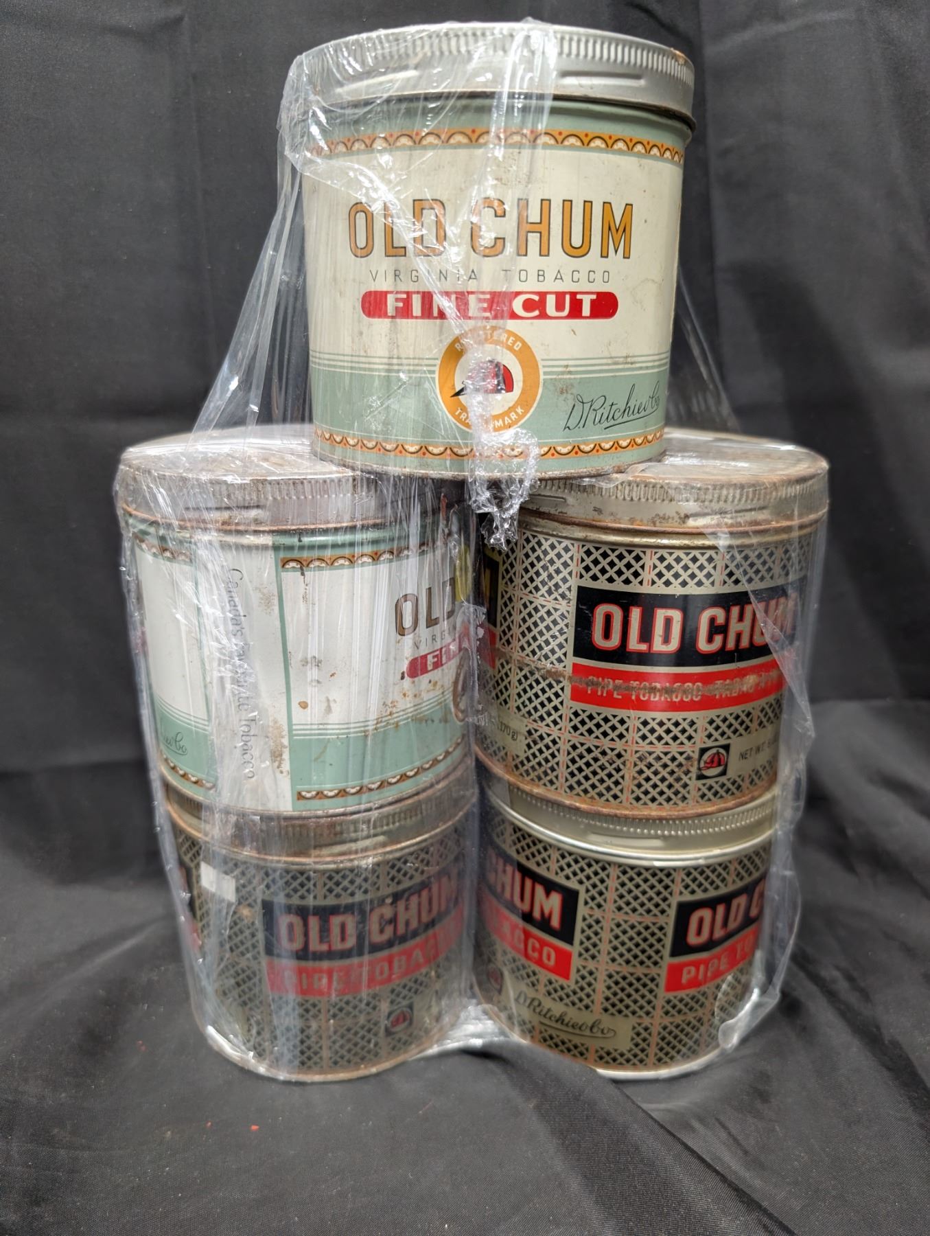 (5) Old Chum Cans (Tobacco) - Schmalz Auctions