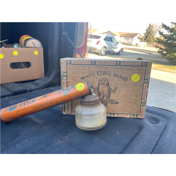 Mosquito Sprayer, Old owl Cigar Box