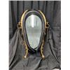 Image 1 : vintage leather and brass collar mirror