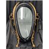 Image 2 : vintage leather and brass collar mirror