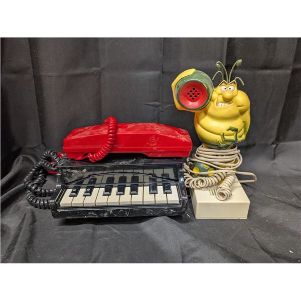 Antique Phones (piano, Space Bug Thing, and red phone w/o Base)