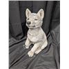 Image 1 : Wolf Pup polyresin Statue 15"x7" (Few chips and missing left eye, but still good)