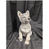 Image 2 : Wolf Pup polyresin Statue 15"x7" (Few chips and missing left eye, but still good)