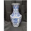 Image 1 : Blue and white Hexagonal Porcelain Vase (Good Condition)