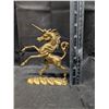 Image 2 : Unicorn Gold Coloured Metal Decor Figurine 5"x6" Tall