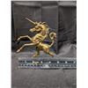 Image 3 : Unicorn Gold Coloured Metal Decor Figurine 5"x6" Tall