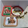 Image 1 : 3 trays, coca cola, and 2 brass ornaments