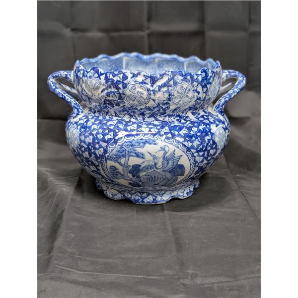 Vintage Bombay Blue and White Chinoiserie Planter (11"x7" Tall)