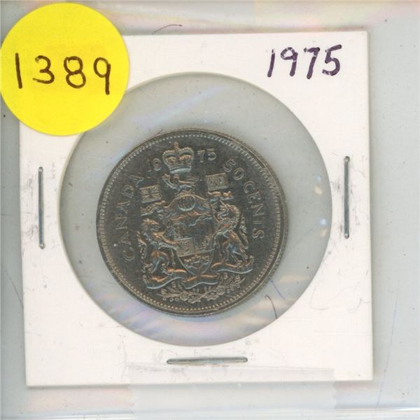 1975 Canadian 50 Cents Coin.