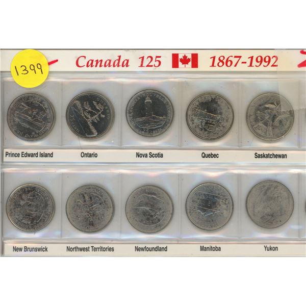 Canada 125 1867-1992 Canadian 25 Cents Coin.