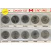 Canada 125 1867-1992 Canadian 25 Cents Coin.