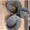 Image 1 : 3 galvinized buckets- sizes 9" and 11" tall