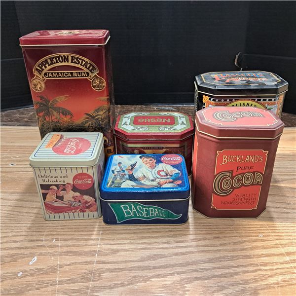 Lot of 6 various tins
