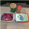 Image 1 : 2 christmas trrays and 2 tins